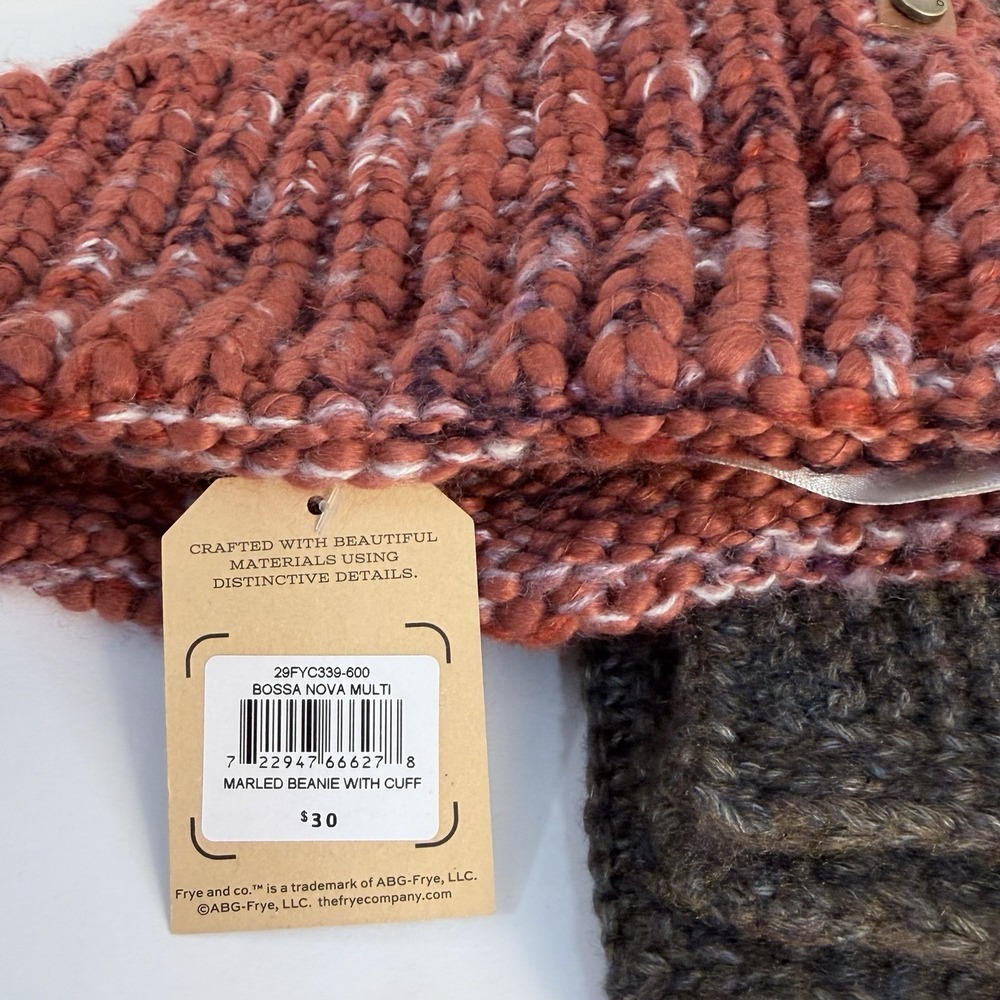 Bundle All NWT (2) Frye & Co Cable Knit Pom Beanies Hats, Universal Thread Scarf - Picture 3 of 14
